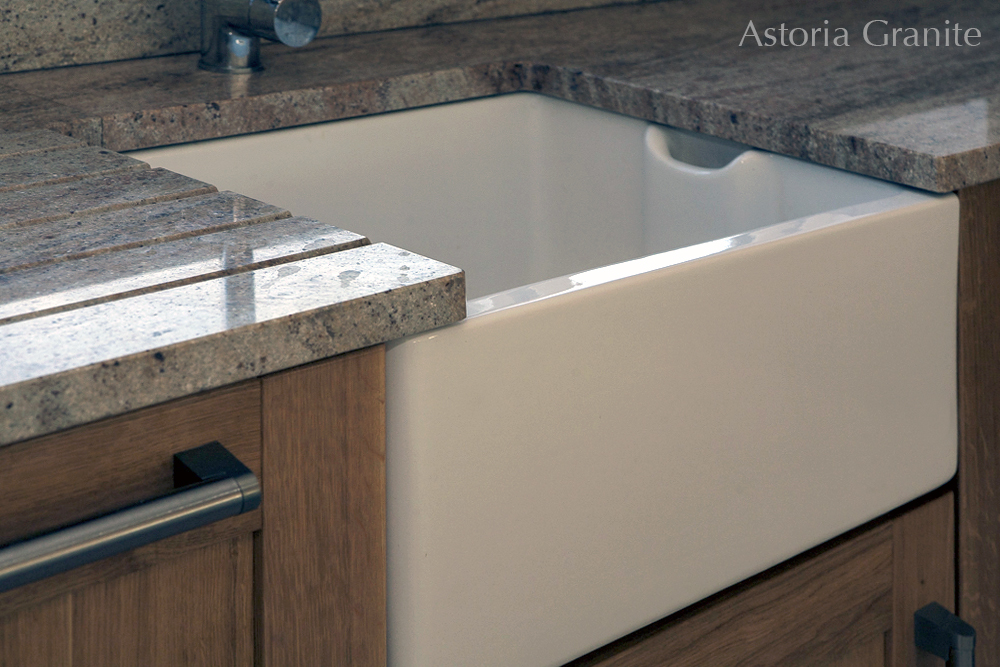 Astoria granite with Belfast sink