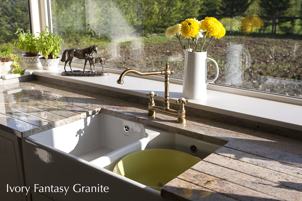 granite counter top, kitchen, ivory fantasy