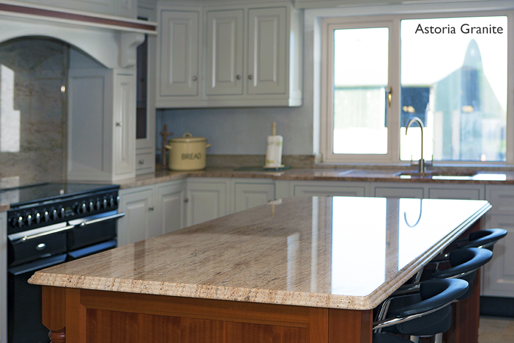 granite kitchen Island with BB edge profile