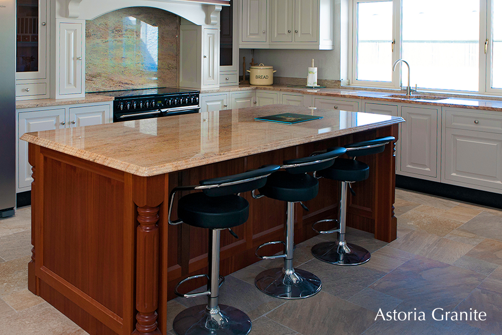 Astora granite kitchen counter tops, splashback, island, Carlow, Dublin, Stoneworld.ie