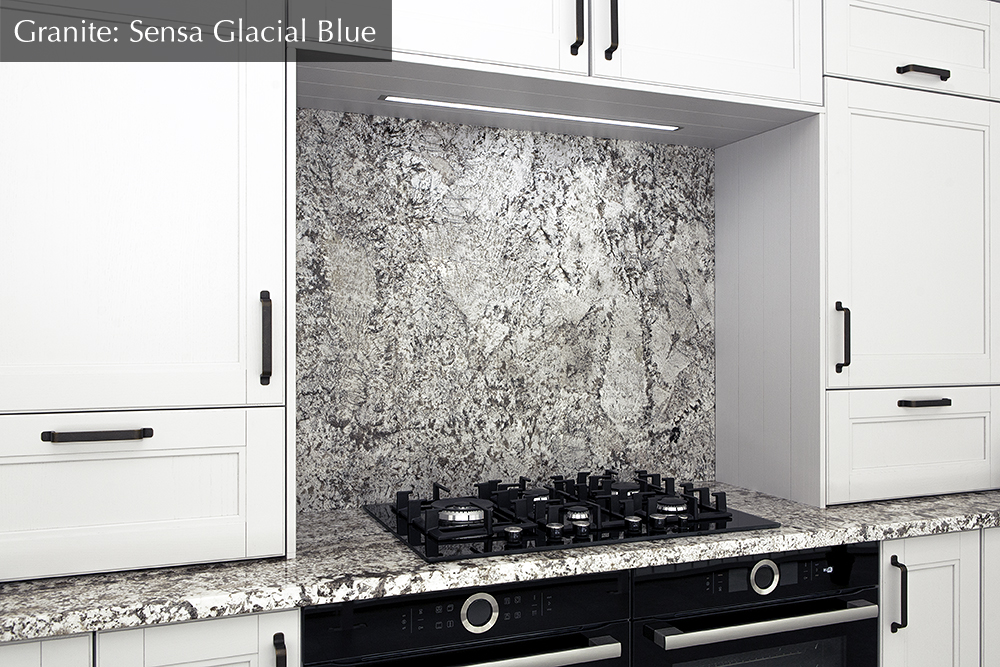 sensa silver blue granite