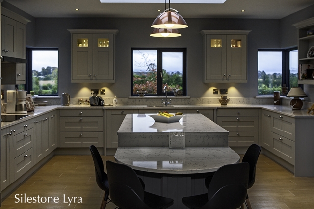 lyra silestone, kitchen counter tops, island, carlow, dublin
